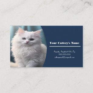 Personalized Blue Cattery Business Card
