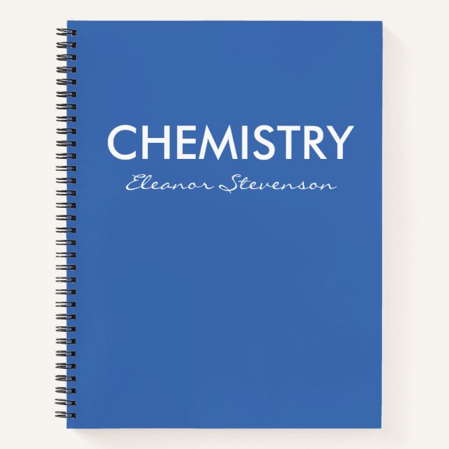 Personalized Blue Chemistry Graph Paper  Notebook (Front)