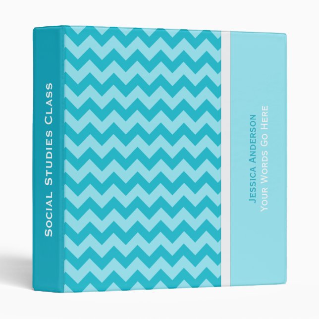 Personalized: Blue Chevron Binder (Front/Spine)