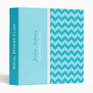 Personalized: Blue Chevron Binder