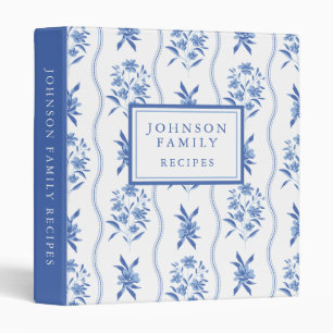 Personalized Blue Chinoiserie Recipe Binder