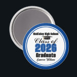 Personalized Blue Class of 2026 Graduation Party Magnet<br><div class="desc">Customize your own blue high school Class of 2026 graduate magnet for a high school or college graduation party. Cool varsity letters for the year on a great custom commemorative keepsake for seniors.</div>