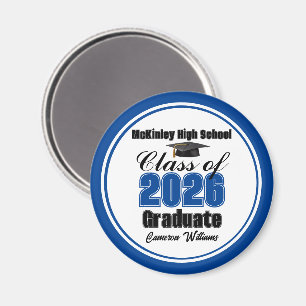 Personalized Blue Class of 2026 Graduation Party Magnet