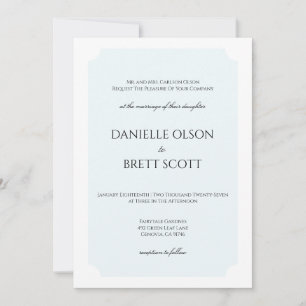 Personalized Blue Coastal Wedding Invitation 