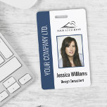 Personalized Blue Corporate Employee Security ID Badge<br><div class="desc">Easily personalize this blue professional employee photo ID badge with your custom details.</div>