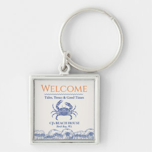 Personalized Blue Crab Welcome Keychain