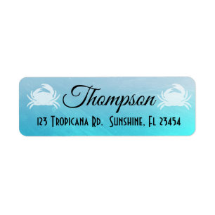 Personalized Blue Crabs Return Address Labels