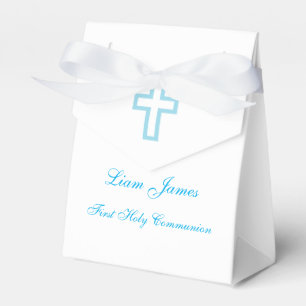 Personalized Blue Cross Tent Favour Boxes