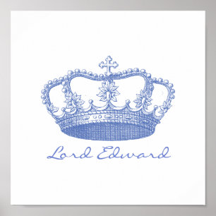 Personalized Blue Crown Poster