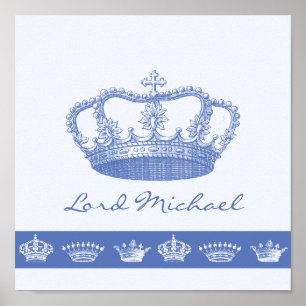 Personalized Blue Crown Poster
