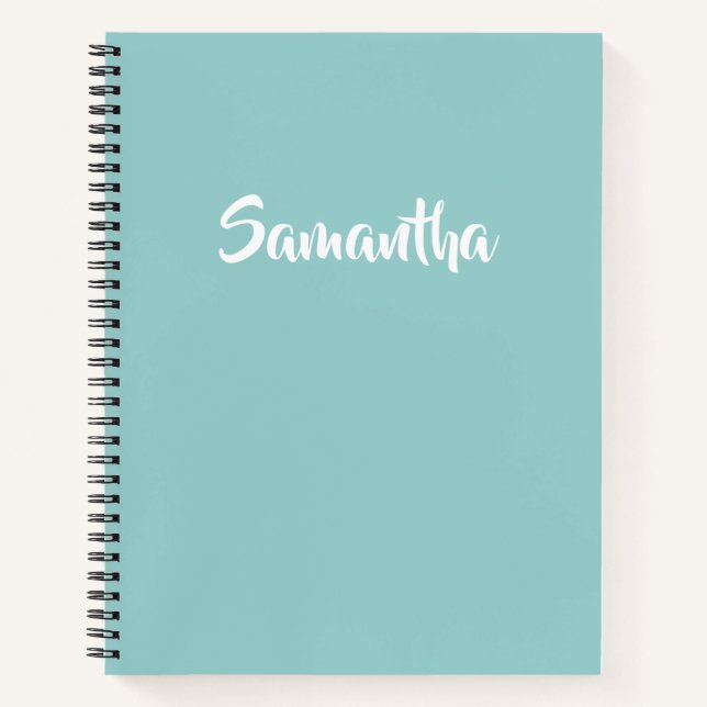 Personalized blue custom name notebook (Front)