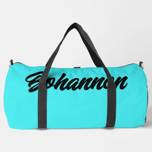 Personalized Blue Duffle Bag (Front)