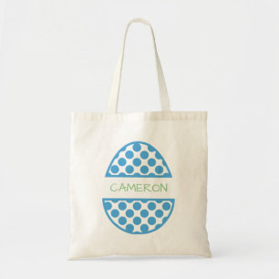 Personalized Blue Easter Egg Name Tote Bag