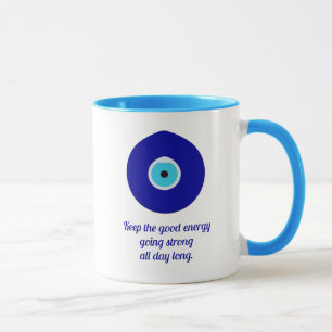 Personalized Blue Evil Eye Drop Amulet  Mug