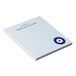 Personalized Blue Evil Eye Protection Symbol Notepad