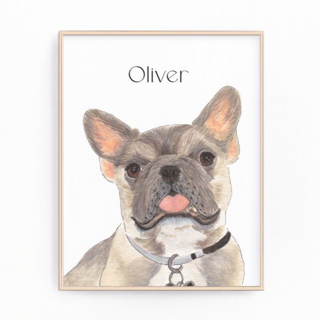 Personalized Blue Fawn Frenchie French Bulldog Art Photo Print (Creator Uploaded)