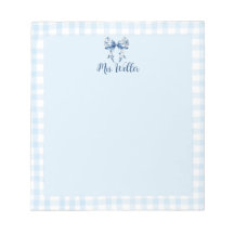 Personalized Blue Floral Coquette Elegant Bow