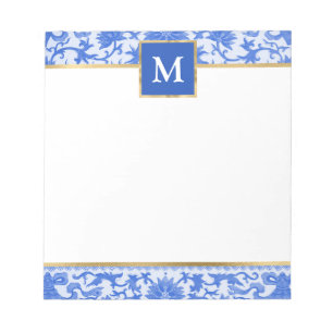 Personalized Blue Floral Notepad