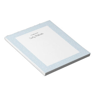 Personalized blue floral patterned Notepad
