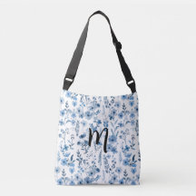 Personalized Blue French Floral