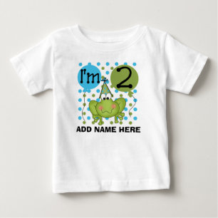 Personalized Blue Frog 2nd Birthday Tshirt