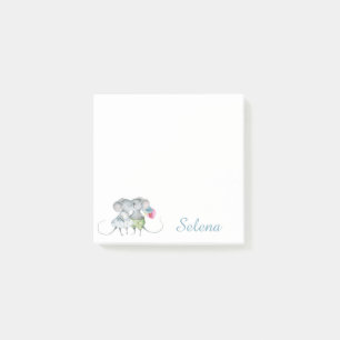 Personalized Blue Girl Boy Mouse Flower Post-it Notes