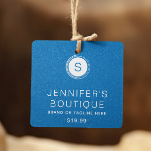 Personalized Blue Glitter Boutique Branding Calling Card