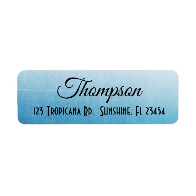 Personalized Blue Gradient Return Address Label (Front)