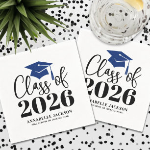 Personalized Blue Graduation Napkin