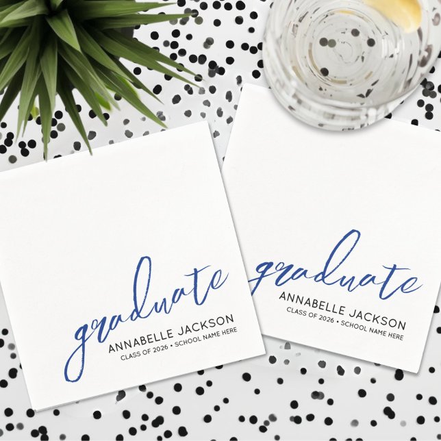 Personalized Blue Graduation Napkins (Personalized Blue Graduation Napkins )