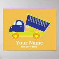 Personalized Blue & Green Construction Dump Truck