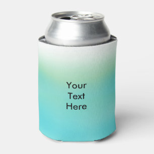 Personalized Blue Green Ombre Fade Can Cooler