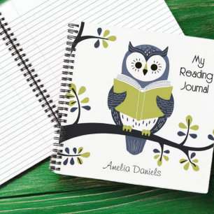 Personalized Blue & Green Owl Reading Journal