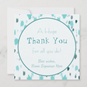 Personalized Blue Grey Colour Splash Thank You Car