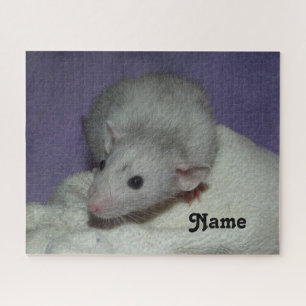 Personalized Blue Grey Dumbo Pet Rat Jigsaw Puzzle