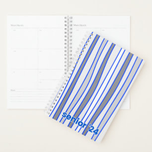 Personalized Blue & Grey Hardcover Spiral Planner