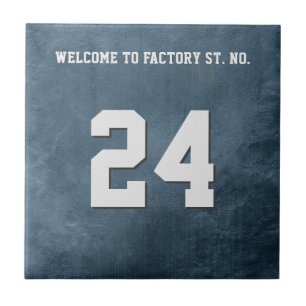 Personalized blue grunge House / Apartment Number Tile