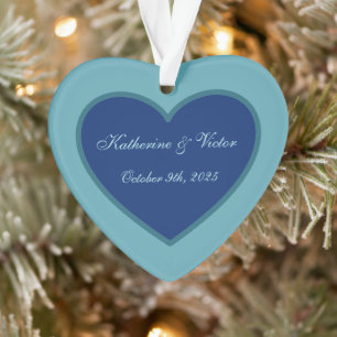Personalized Blue Heart Ornament 