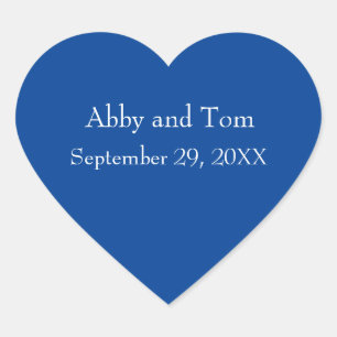 Personalized Blue Heart Stickers Wedding Valentine