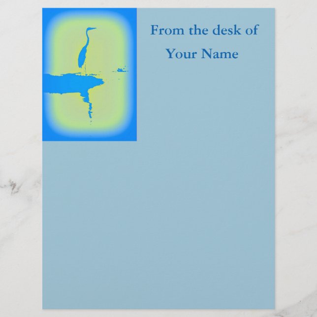 personalized blue heron sunrise (Front)