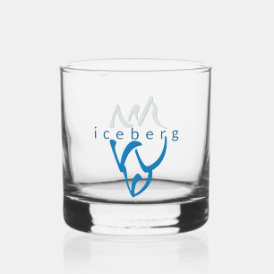Personalized Blue Iceberg Inspirational Art Whiskey Glass