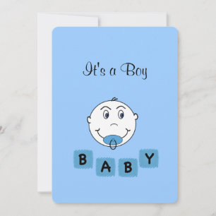 Personalized Blue It's A Boy Baby Announcement