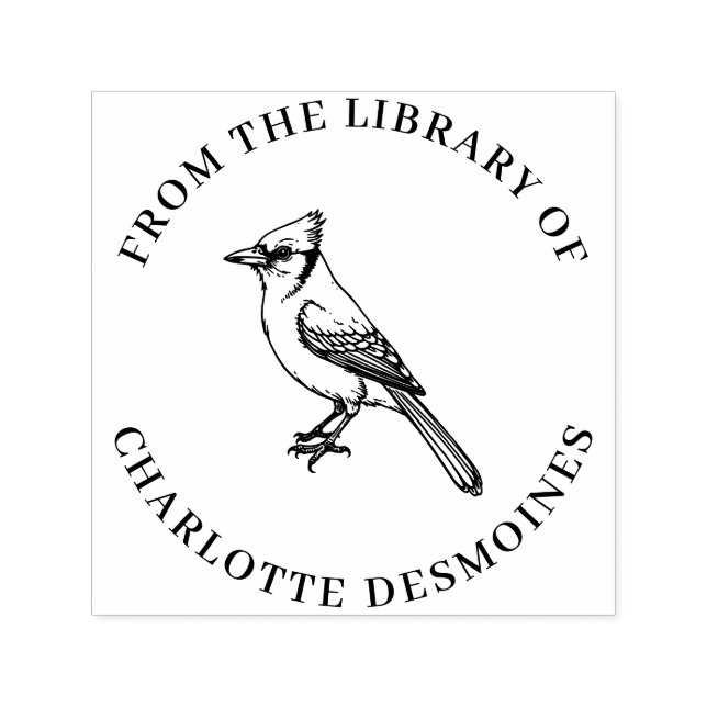 Personalized Blue Jay Book Stamp Custom Ex Libris  (Design)