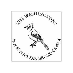 Personalized Blue Jay Return Address Stamp Name