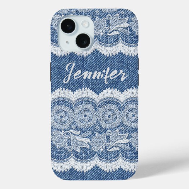 Personalized Blue Jean Denim iPhone / iPad case (Back)