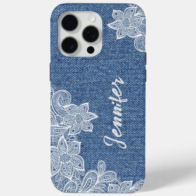 Personalized Blue Jean Lace iPhone / iPad case (Back)