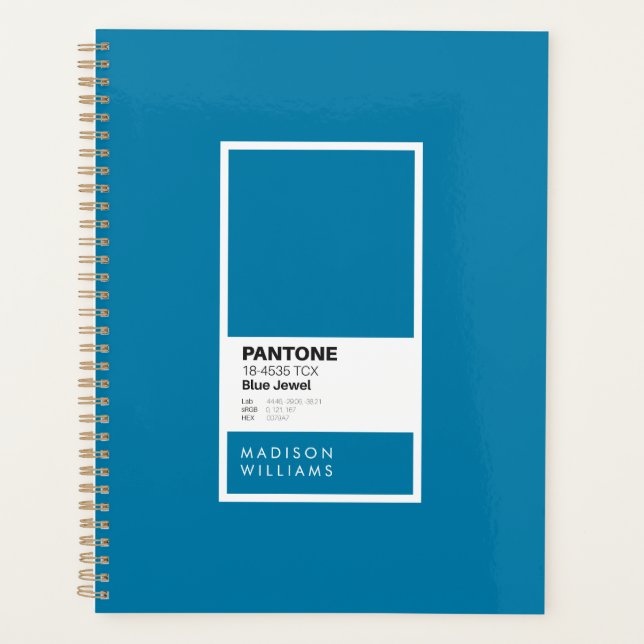 Personalized Blue Jewel Notebook | Custom Name  Planner (Front)