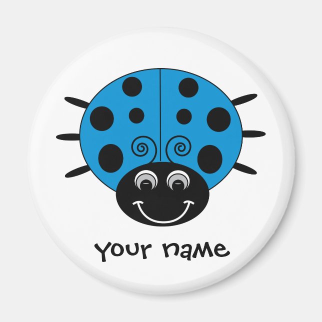 Personalized Blue Ladybug Magnet (Front)