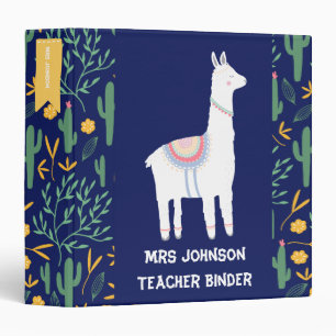 Personalized Blue Llama Teacher Planning Binder