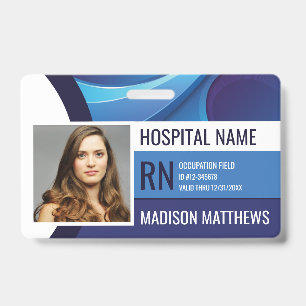 Personalized Blue Medical Employee Badge